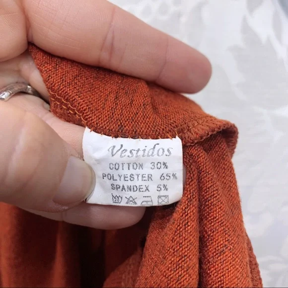 Vestidos Burnt Orange Off The Shoulder Mini Dress - Picture 4 of 4